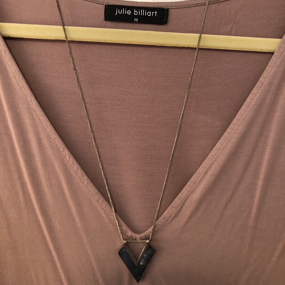 V-Neck Taupe Top - Picture 2 of 3
